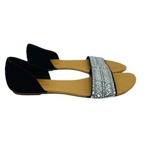 Andiamo Shoes Womens Size 11 Shiny Rhinestones Comfort Flats Sandals Slip On